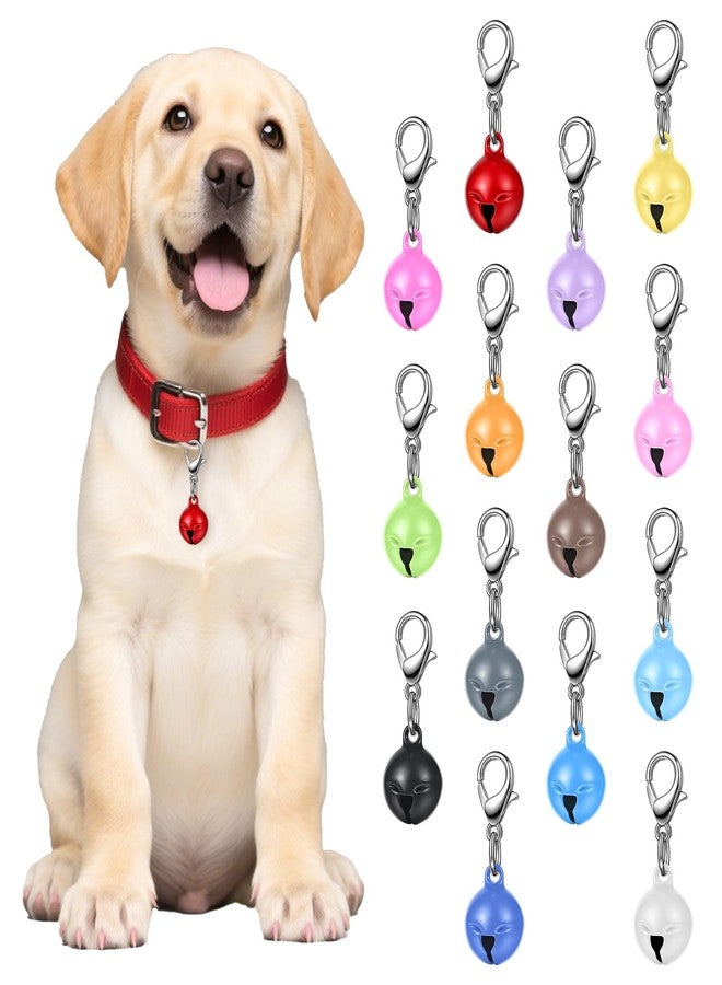Larrel 14 Pcs Pet Bell, Small Dog Collar Bell with Key Rings Clasps Cat Collar Charms Pet Pendant Accessories for Small Animal Dog Goat Puppy Kitty Pets Training to go Outside 1/2-Inch (Colourful) - Image 1